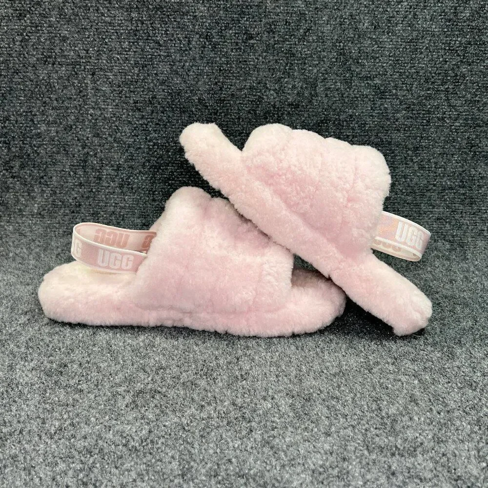UGG Fluff Yeah Slide Sandals Girl's Size 6 Pink‎ Comfy Slipper Sandals